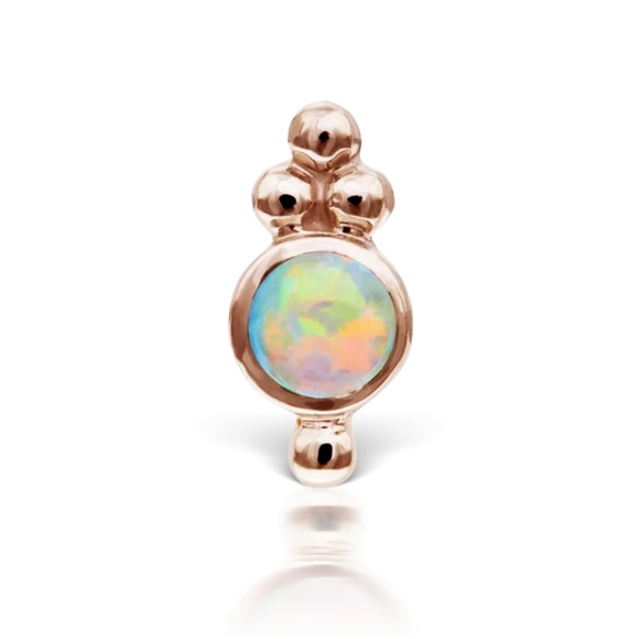 ❌SOLD ON EBAY❌Maria Tash Opal Four Ball Trinity Threaded Stud Earring Rose Gold - Picture 2 of 9